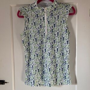 SanSoleil Women's Sleeveless Patterned Top